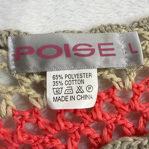 Poise L Crochet Mandala Granny Tank Top Boho Open Knit Beach Festival Dance Y2K - Picture 8 of 9